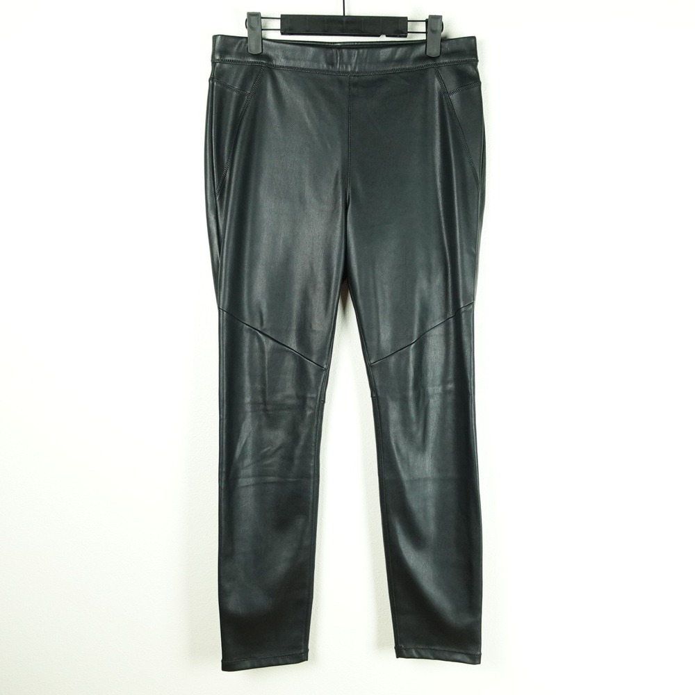 Free People Pants SZ 29 Vegan Faux Leath Slim Pull On Boho Retro Festival Moto
